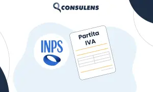 Logo INPS e documento "Partita IVA" per gestire i contributi.