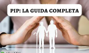 Mani proteggono una coppia di anziani stilizzati, simbolo di un piano individuale pensionistico (PIP) sicuro e completo.
