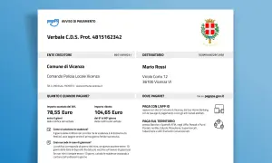Avviso di pagamento per verbale C.D.S. del Comune di Vicenza. Ecco dove si possono pagare le multe: online, con app, banche, uffici postali, tabaccherie e altri esercizi convenzionati.