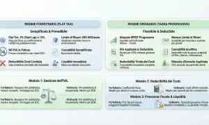 Confronto regimi fiscali: Forfettario (Flat Tax) vs Ordinario. Analisi IRPEF, IVA e deducibilità costi per partita IVA.