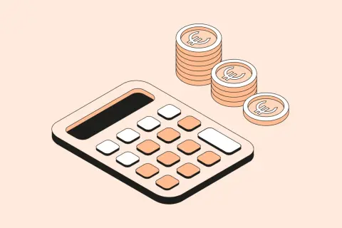 Calcolatrice e monete euro, simboli di un budget aziendale ben pianificato.