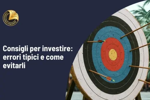 Bersaglio con frecce, metafora per evitare errori negli investimenti finanziari.