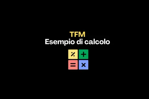 TFM: cos'è? Un esempio di calcolo con simboli matematici: percentuale, addizione, sottrazione e moltiplicazione.