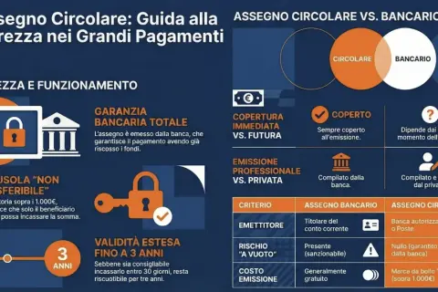Guida all'assegno circolare: come funziona, garanzie, validità e differenze con assegno bancario. Sicurezza nei pagamenti.