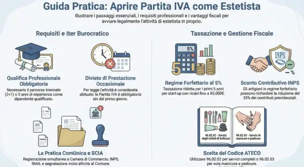 Guida per aprire la partita IVA artigiano estetista: requisiti, tasse e codici ATECO.