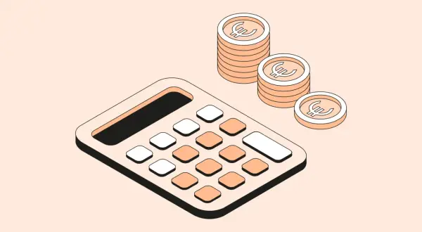 Calcolatrice e monete euro, simboli di un budget aziendale ben pianificato.