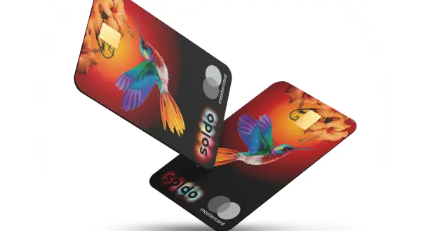 Due carte Soldo Mastercard con colibrì e fiori. L'amministratore può usarle per spese personali, ma attenzione all'utilizzo della carta di credito aziendale.