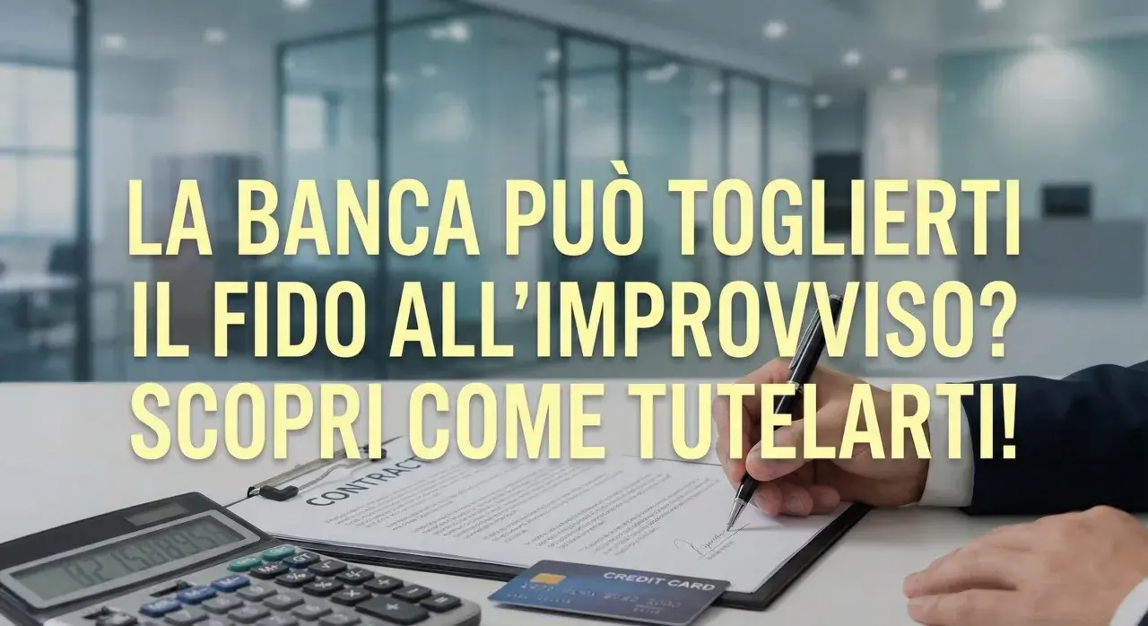 La banca può revocare il fido? Scopri come tutelarti con BPER. Calcolatrice, carta di credito e contratto su una scrivania.