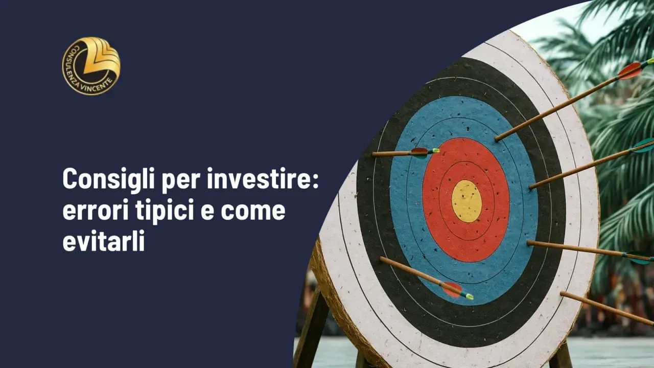 Bersaglio con frecce, metafora per evitare errori negli investimenti finanziari.
