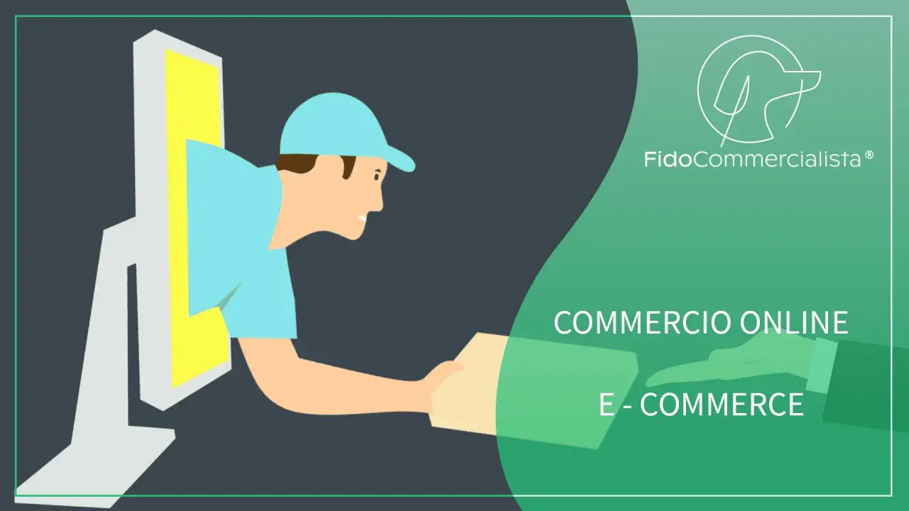 Un fattorino esce da un monitor per consegnare un pacco. Ideale per chi cerca il codice ATECO per la vendita auto online e per l'e-commerce.