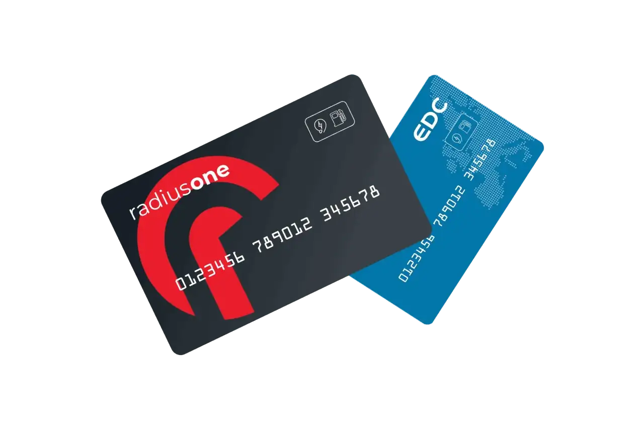 Due carte, una nera con logo