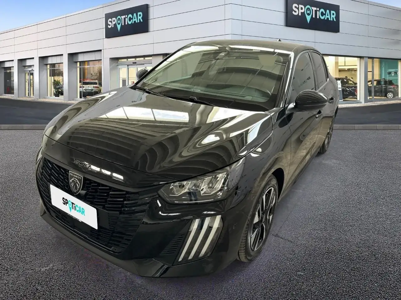 Nuova Peugeot 208 nera in concessionaria Spoticar. Ideale per il tuo codice ATECO vendita auto online.