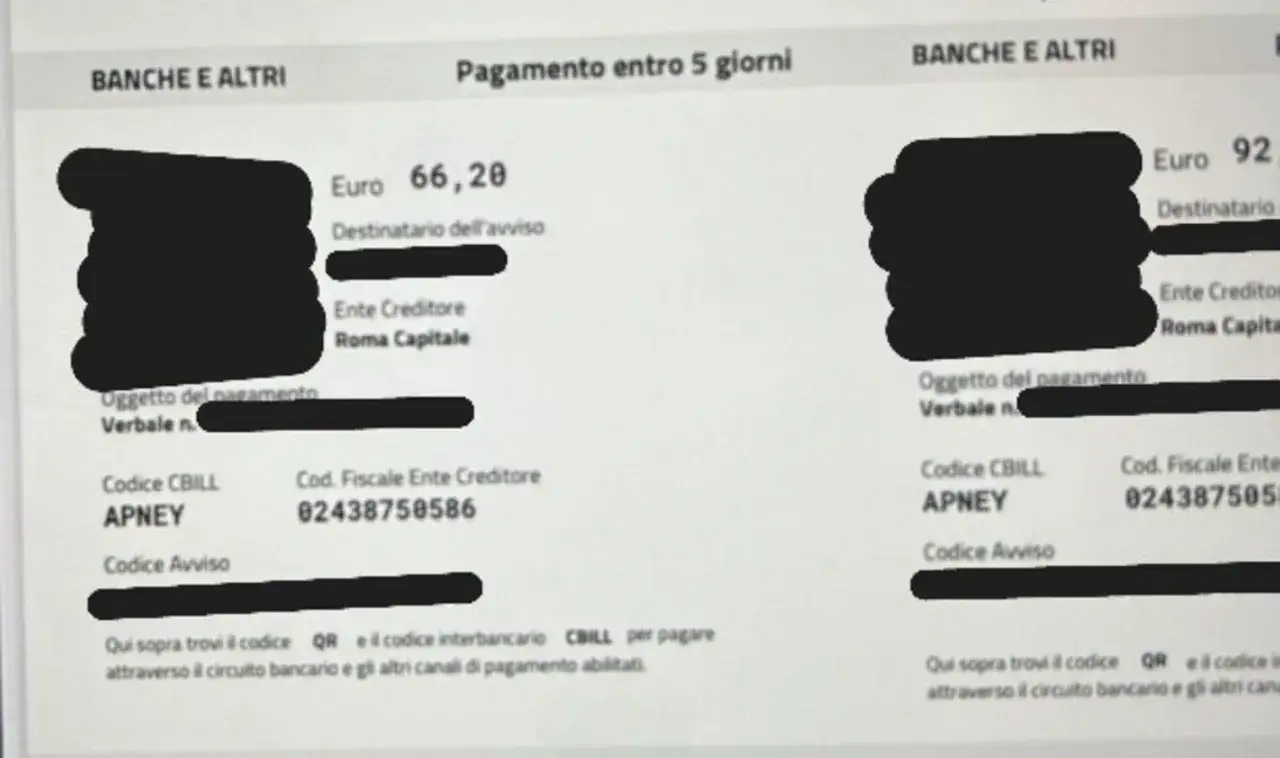 Documenti di pagamento multe Roma Capitale. Qui si possono pagare le multe tramite circuito bancario o QR code.