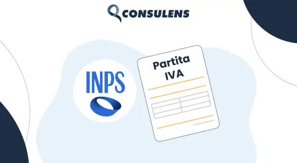 Logo INPS e documento "Partita IVA" per gestire i contributi.