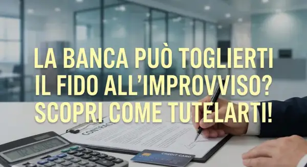La banca può revocare il fido? Scopri come tutelarti con BPER. Calcolatrice, carta di credito e contratto su una scrivania.