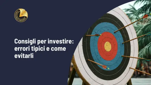 Bersaglio con frecce, metafora per evitare errori negli investimenti finanziari.