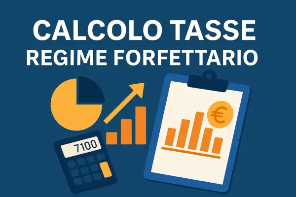 Calcolo tasse regime forfettario: grafici, calcolatrice e simbolo euro. Ideale per chi ha un fatturato di 200.000 euro.